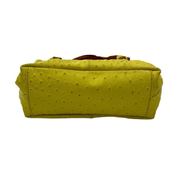 Cecconi Piero Leather Purse Handbag Tote Yellow Small Textured Italy Preppy - Picture 5 of 14